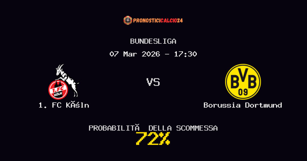 1. FC Köln vs Borussia Dortmund Pronostici - Bundesliga - IL CONSIGLIO