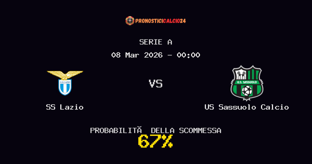 SS Lazio vs US Sassuolo Calcio Pronostici - Serie A - IL CONSIGLIO