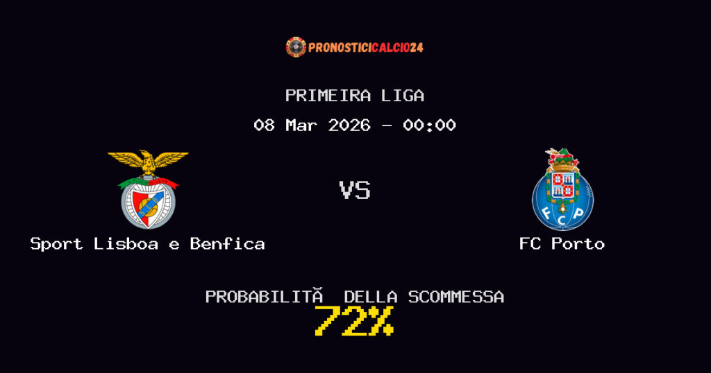 Sport Lisboa e Benfica vs FC Porto Pronostici - Primeira Liga - IL CONSIGLIO