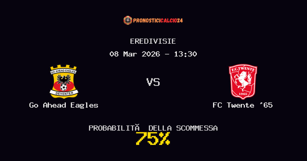 Go Ahead Eagles vs FC Twente '65 Pronostici - Eredivisie - IL CONSIGLIO