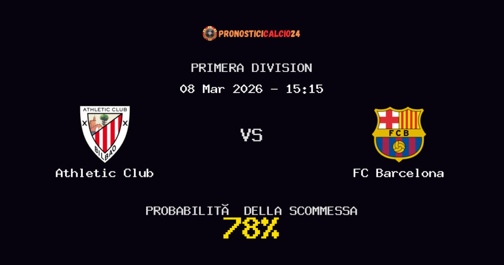 Athletic Club vs FC Barcelona Pronostici - Primera Division - IL CONSIGLIO