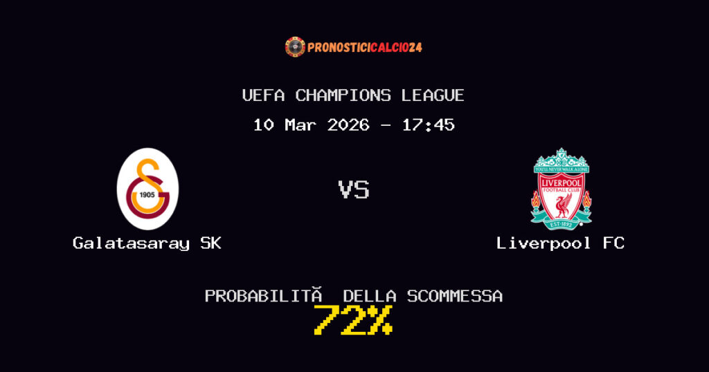 Galatasaray SK vs Liverpool FC Pronostici - UEFA Champions League - IL CONSIGLIO