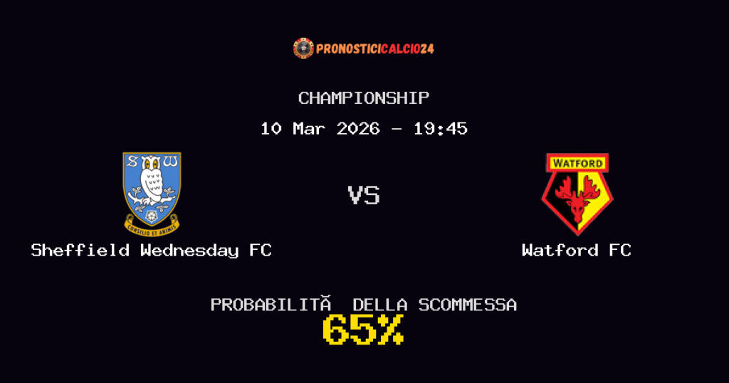 Sheffield Wednesday FC vs Watford FC Pronostici - Championship - IL CONSIGLIO