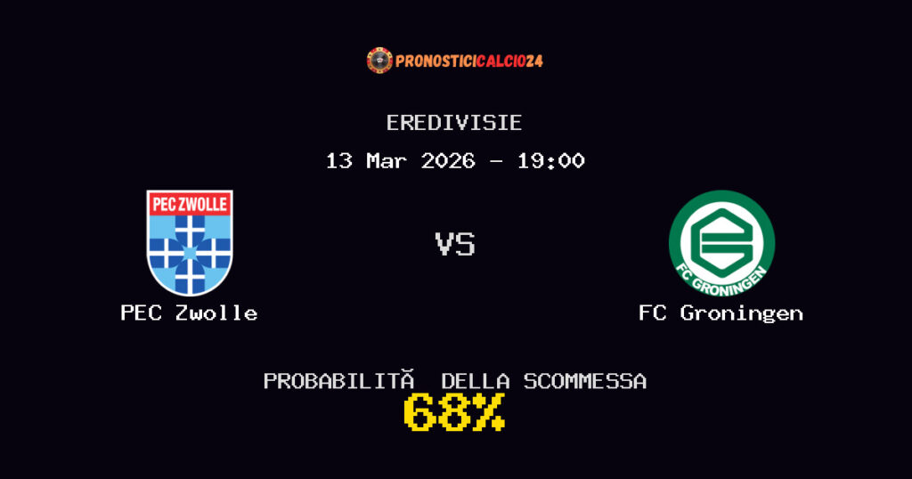 PEC Zwolle vs FC Groningen Pronostici - Eredivisie - IL CONSIGLIO
