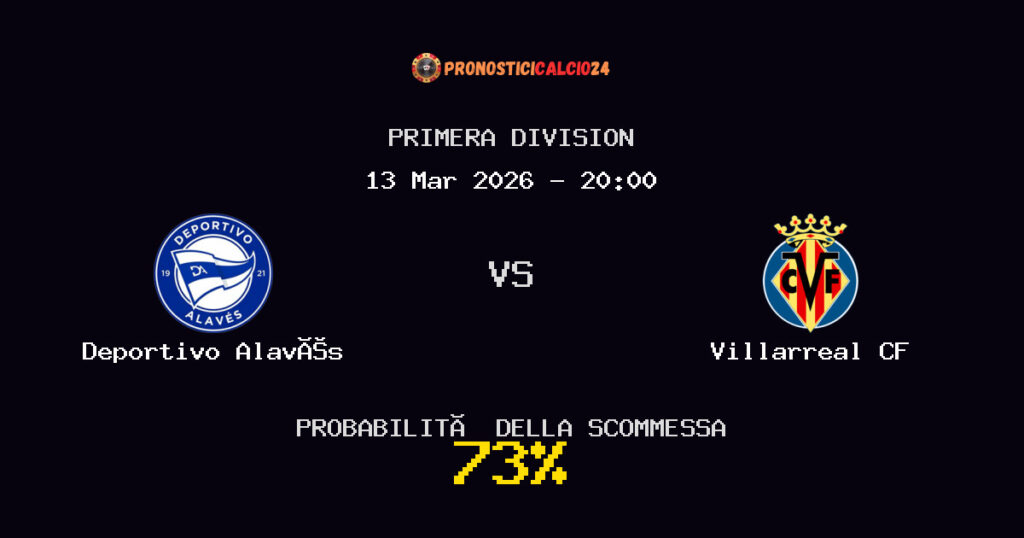 Deportivo Alavés vs Villarreal CF Pronostici - Primera Division - IL CONSIGLIO