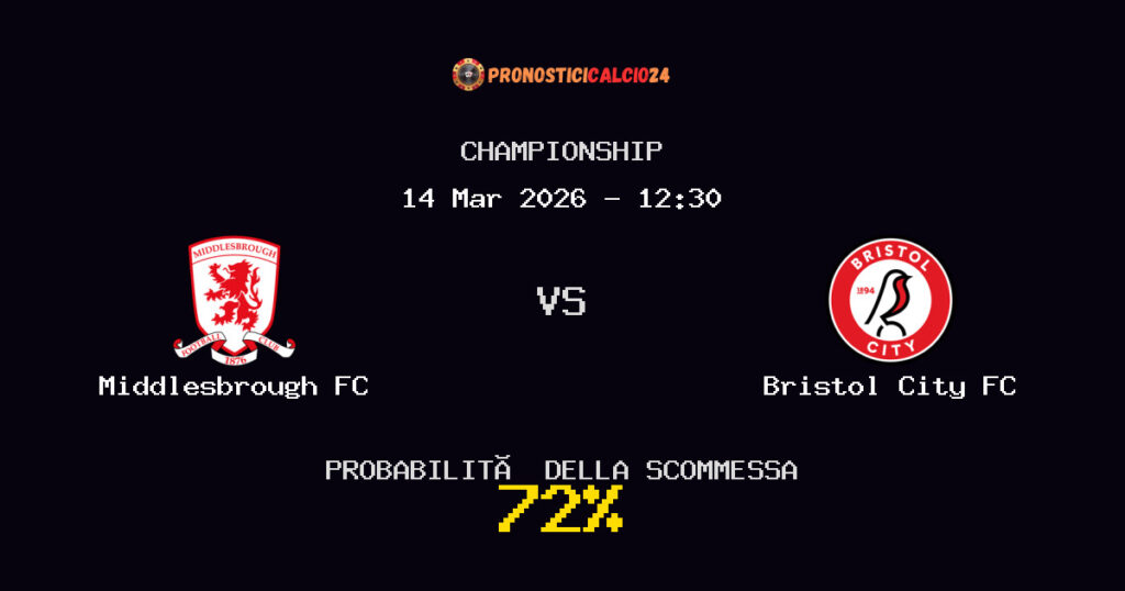 Middlesbrough FC vs Bristol City FC Pronostici - Championship - IL CONSIGLIO
