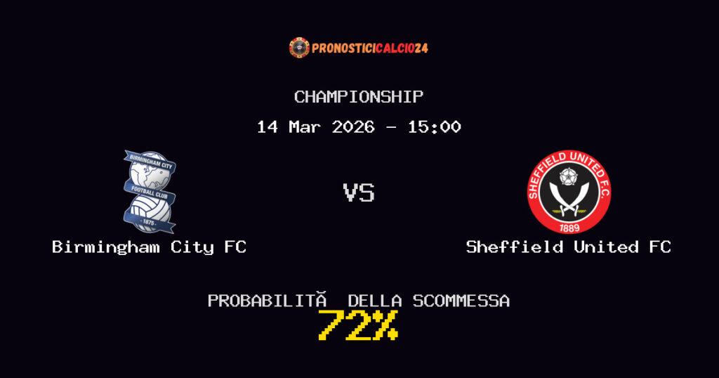 Birmingham City FC vs Sheffield United FC Pronostici - Championship - IL CONSIGLIO