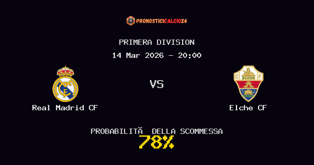 Real Madrid CF vs Elche CF Pronostici - Primera Division - IL CONSIGLIO