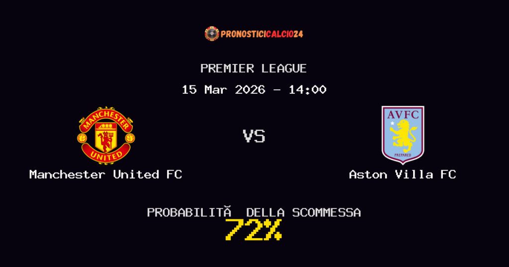 Manchester United FC vs Aston Villa FC Pronostici - Premier League - IL CONSIGLIO