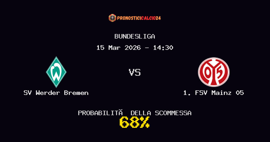 SV Werder Bremen vs 1. FSV Mainz 05 Pronostici - Bundesliga - IL CONSIGLIO