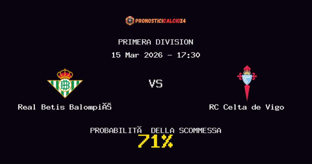Real Betis Balompié vs RC Celta de Vigo Pronostici - Primera Division - IL CONSIGLIO