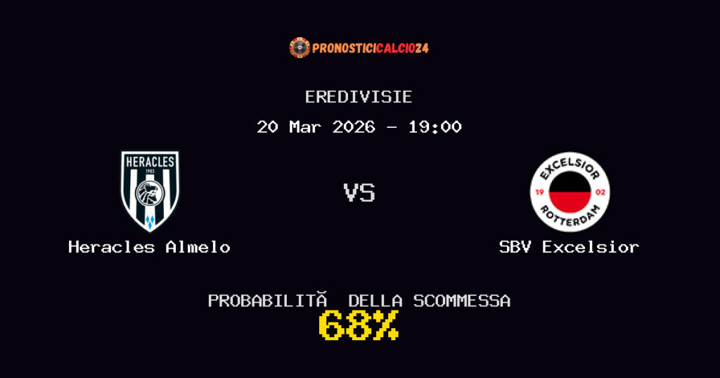 Heracles Almelo vs SBV Excelsior Pronostici - Eredivisie - IL CONSIGLIO