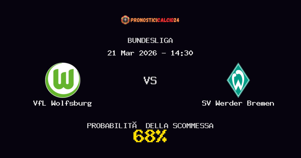 VfL Wolfsburg vs SV Werder Bremen Pronostici - Bundesliga - IL CONSIGLIO
