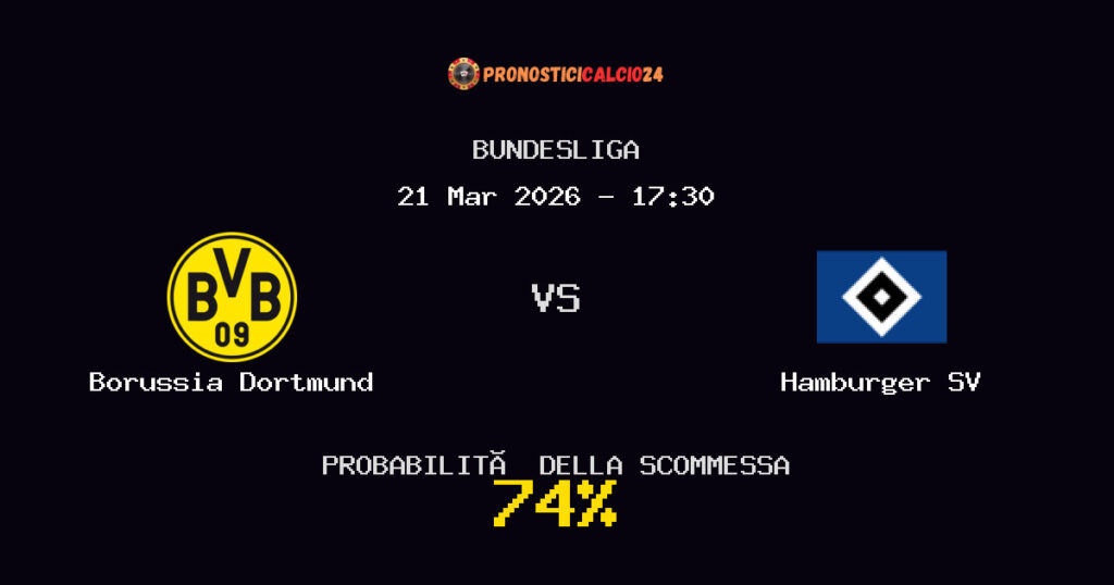 Borussia Dortmund vs Hamburger SV Pronostici - Bundesliga - IL CONSIGLIO