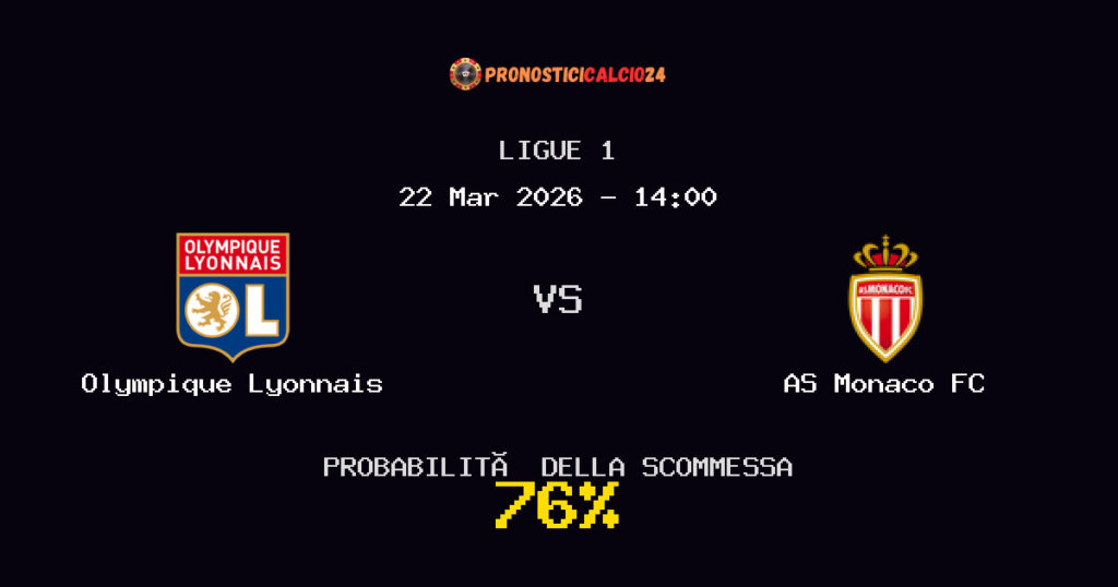 Olympique Lyonnais vs AS Monaco FC Pronostici - Ligue 1 - IL CONSIGLIO