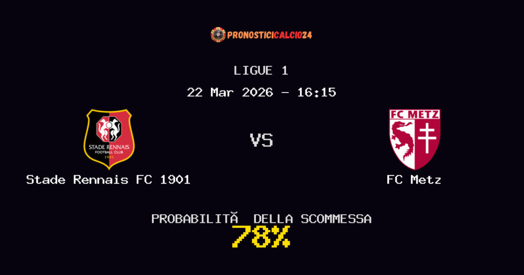 Stade Rennais FC 1901 vs FC Metz Pronostici - Ligue 1 - IL CONSIGLIO