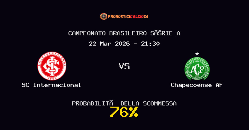 SC Internacional vs Chapecoense AF Pronostici - Campeonato Brasileiro Série A - IL CONSIGLIO