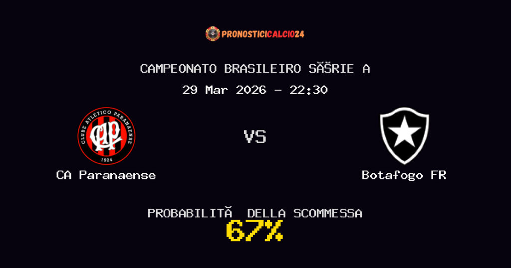 CA Paranaense vs Botafogo FR Pronostici - Campeonato Brasileiro Série A - IL CONSIGLIO