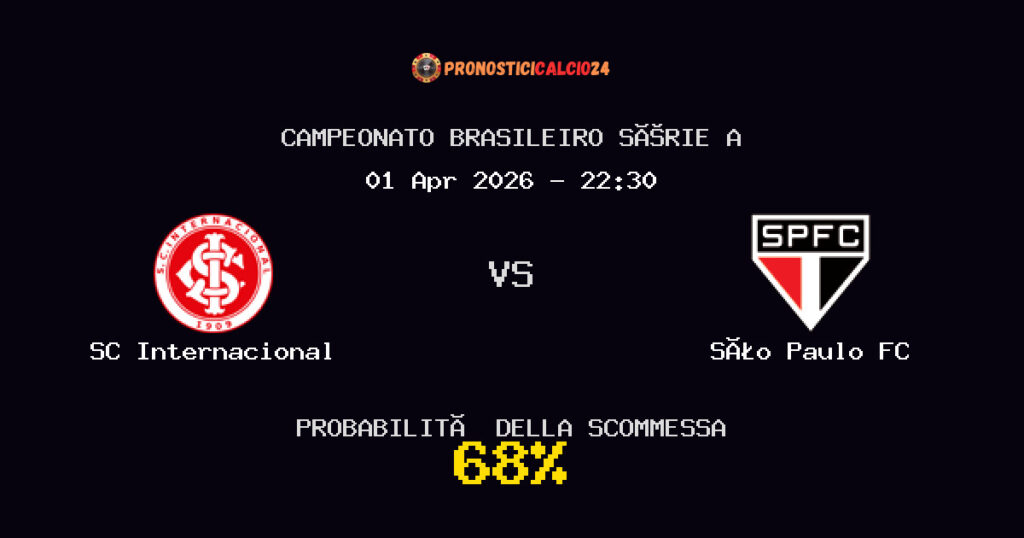SC Internacional vs São Paulo FC Pronostici - Campeonato Brasileiro Série A - IL CONSIGLIO