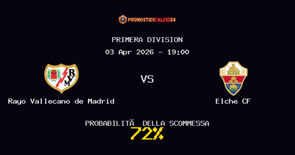Rayo Vallecano de Madrid vs Elche CF Pronostici - Primera Division - IL CONSIGLIO