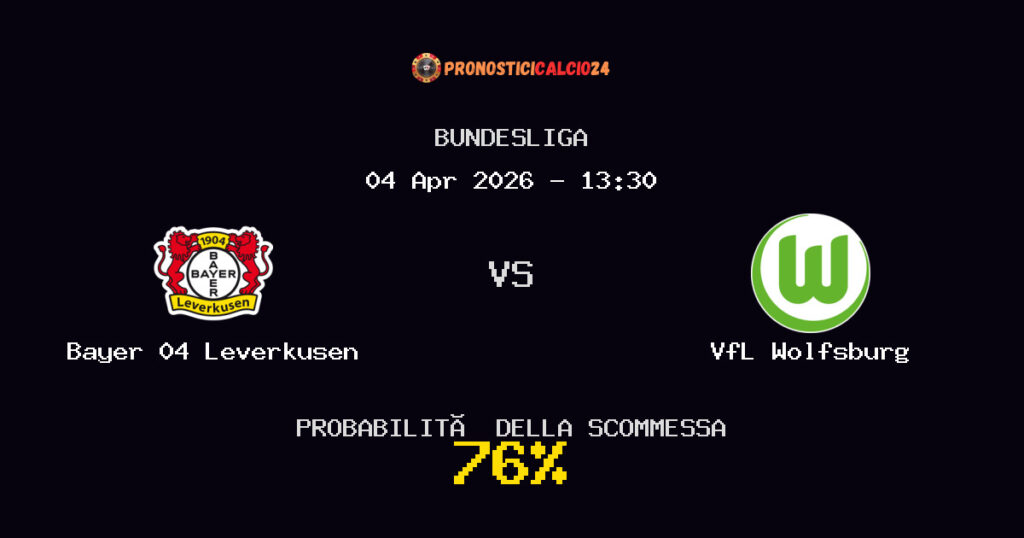 Bayer 04 Leverkusen vs VfL Wolfsburg Pronostici - Bundesliga - IL CONSIGLIO