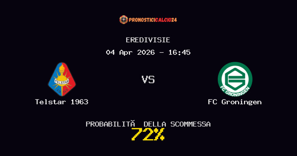 Telstar 1963 vs FC Groningen Pronostici - Eredivisie - IL CONSIGLIO