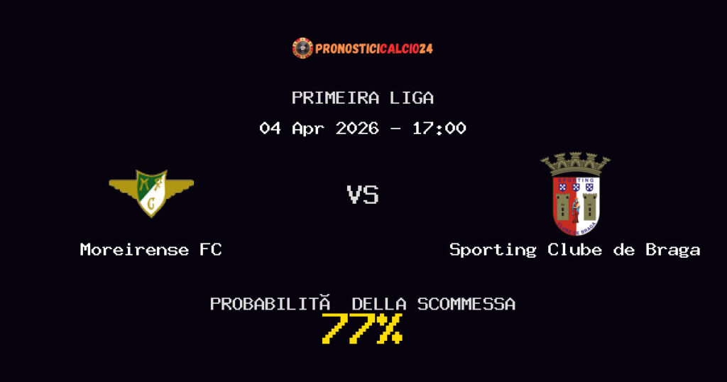 Moreirense FC vs Sporting Clube de Braga Pronostici - Primeira Liga - IL CONSIGLIO