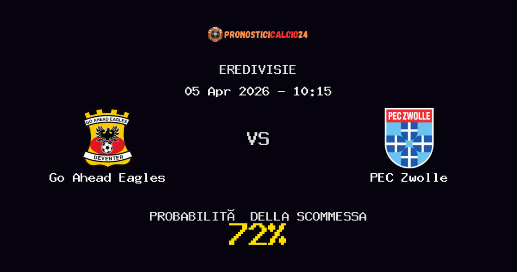 Go Ahead Eagles vs PEC Zwolle Pronostici - Eredivisie - IL CONSIGLIO