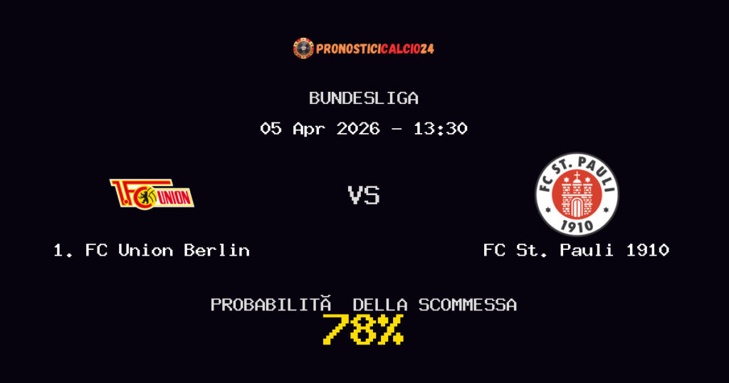 1. FC Union Berlin vs FC St. Pauli 1910 Pronostici - Bundesliga - IL CONSIGLIO