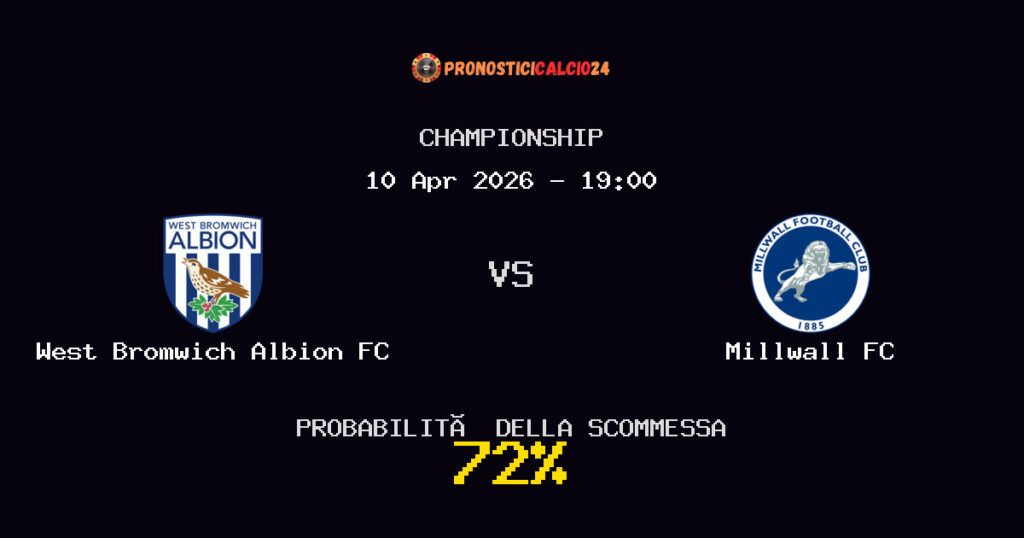 West Bromwich Albion FC vs Millwall FC Pronostici - Championship - IL CONSIGLIO