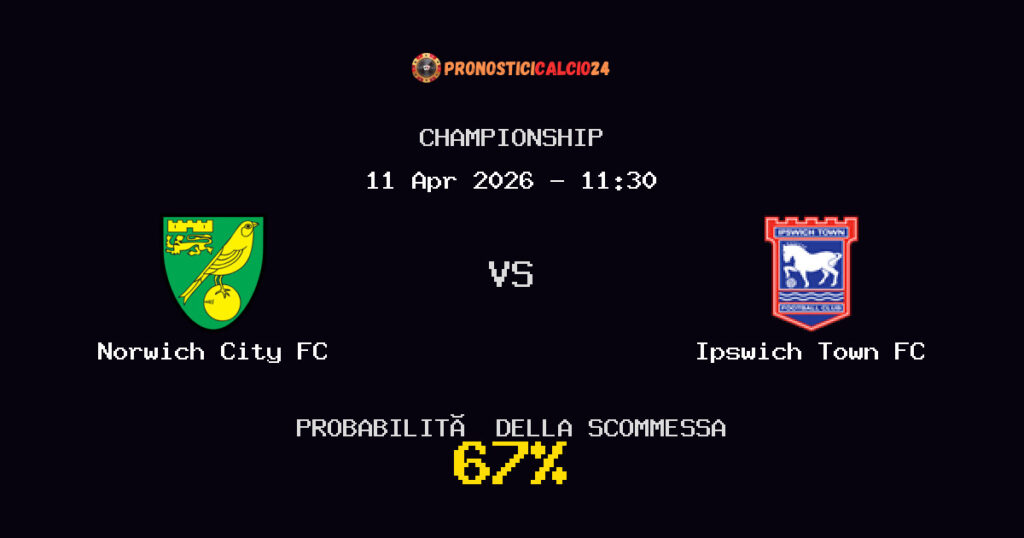 Norwich City FC vs Ipswich Town FC Pronostici - Championship - IL CONSIGLIO