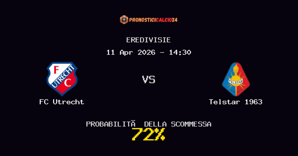 FC Utrecht vs Telstar 1963 Pronostici - Eredivisie - IL CONSIGLIO