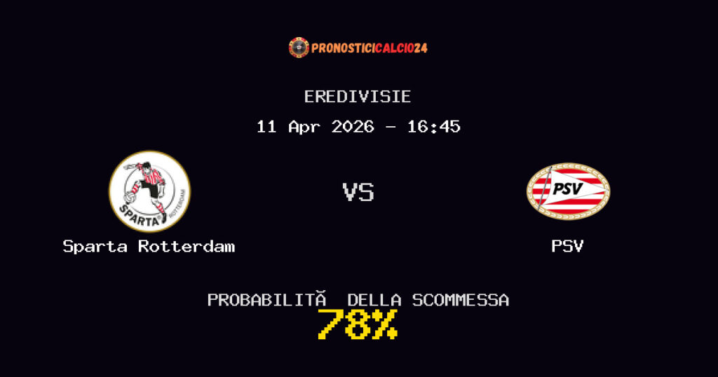Sparta Rotterdam vs PSV Pronostici - Eredivisie - IL CONSIGLIO