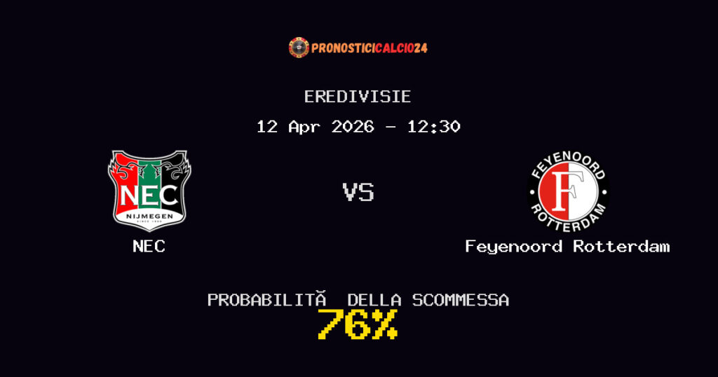 NEC vs Feyenoord Rotterdam Pronostici - Eredivisie - IL CONSIGLIO