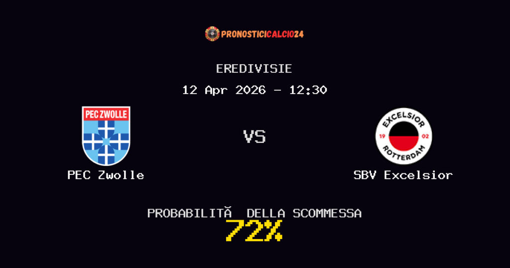 PEC Zwolle vs SBV Excelsior Pronostici - Eredivisie - IL CONSIGLIO