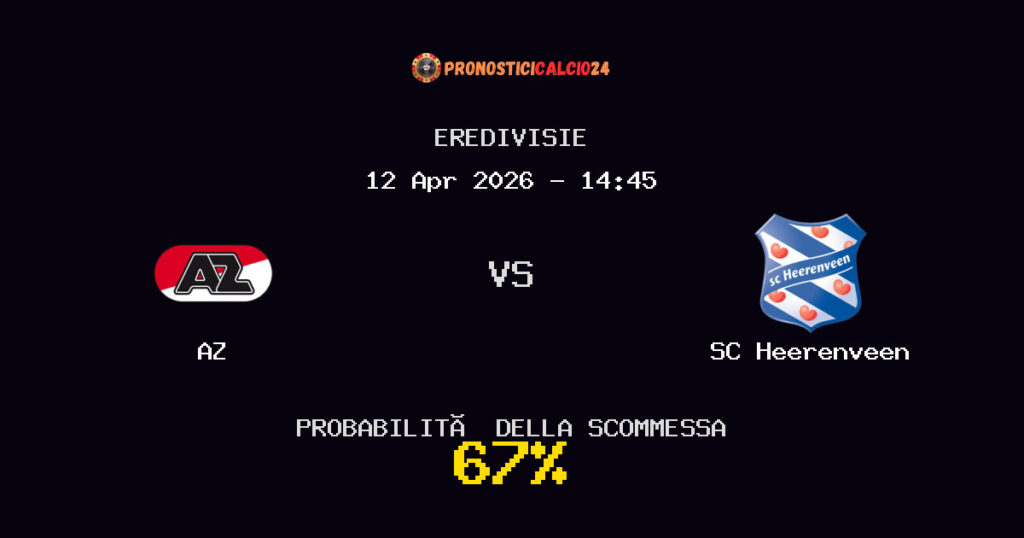 AZ vs SC Heerenveen Pronostici - Eredivisie - IL CONSIGLIO
