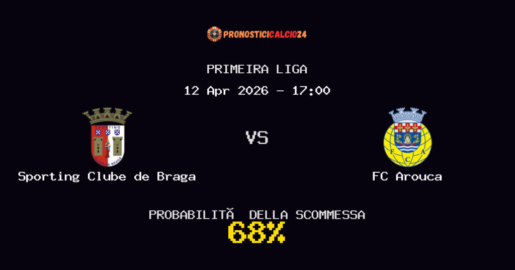Sporting Clube de Braga vs FC Arouca Pronostici - Primeira Liga - IL CONSIGLIO