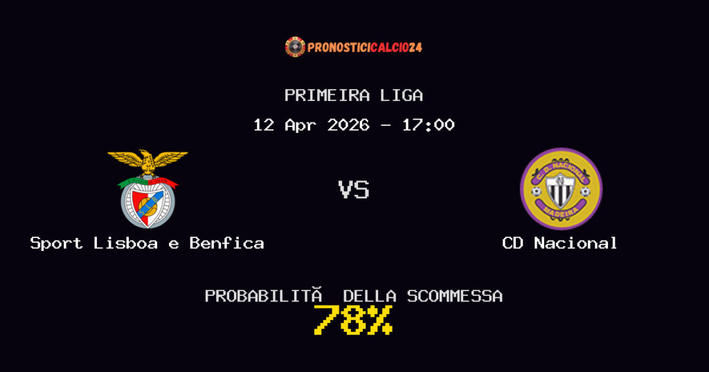 Sport Lisboa e Benfica vs CD Nacional Pronostici - Primeira Liga - IL CONSIGLIO
