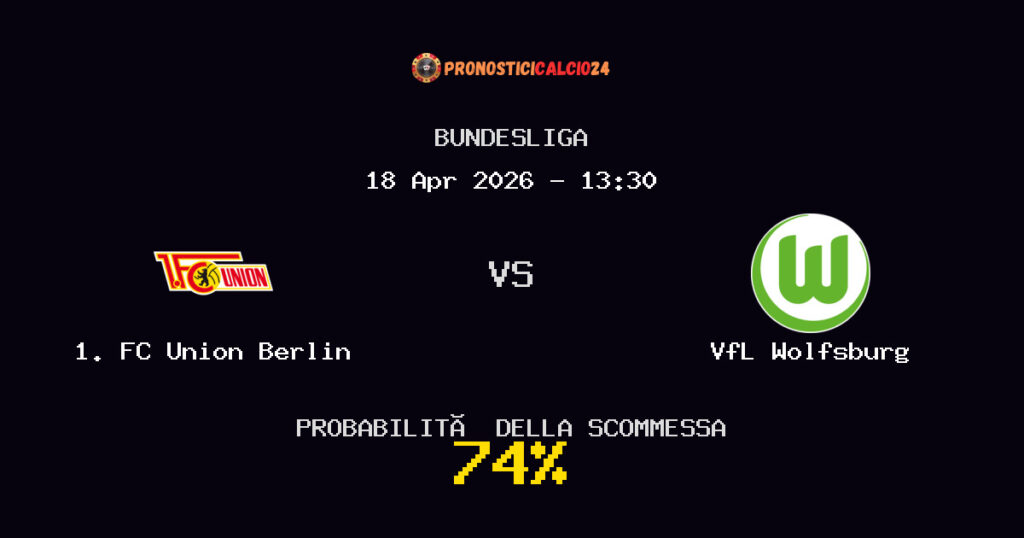 1. FC Union Berlin vs VfL Wolfsburg Pronostici - Bundesliga - IL CONSIGLIO