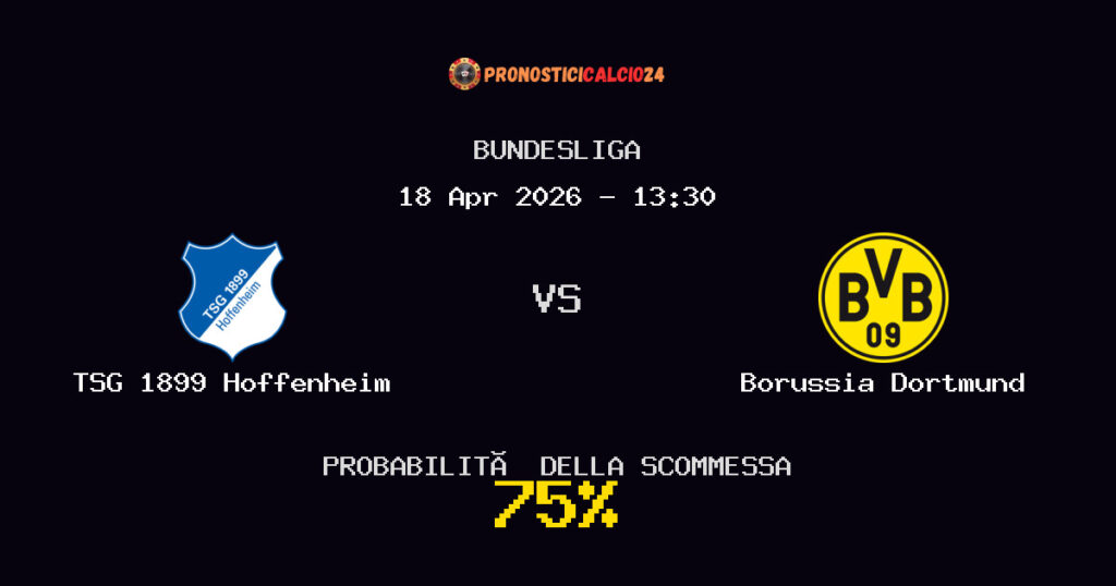 TSG 1899 Hoffenheim vs Borussia Dortmund Pronostici - Bundesliga - IL CONSIGLIO