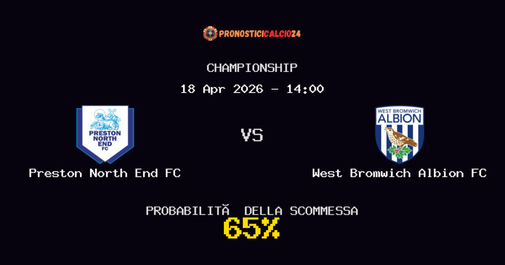 Preston North End FC vs West Bromwich Albion FC Pronostici - Championship - IL CONSIGLIO