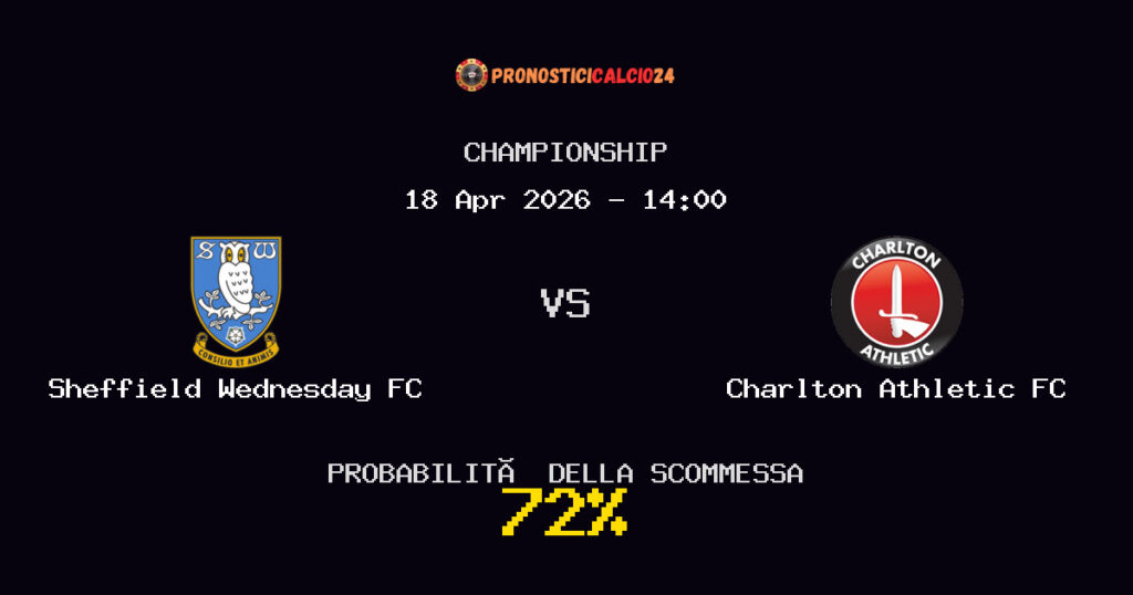 Sheffield Wednesday FC vs Charlton Athletic FC Pronostici - Championship - IL CONSIGLIO