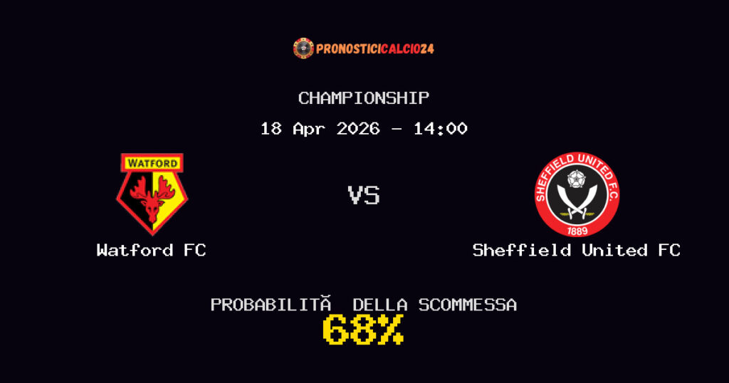 Watford FC vs Sheffield United FC Pronostici - Championship - IL CONSIGLIO