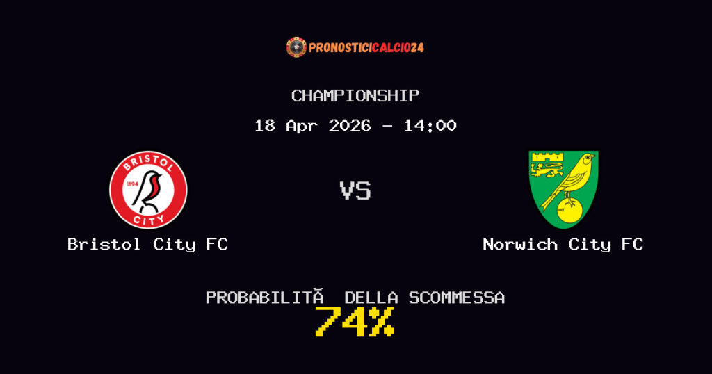 Bristol City FC vs Norwich City FC Pronostici - Championship - IL CONSIGLIO