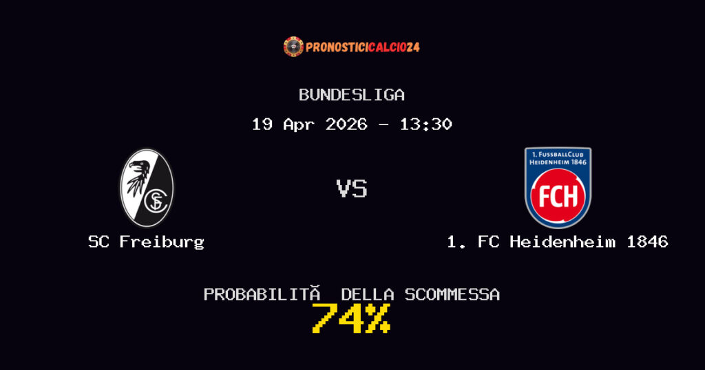 SC Freiburg vs 1. FC Heidenheim 1846 Pronostici - Bundesliga - IL CONSIGLIO