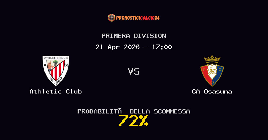 Athletic Club vs CA Osasuna Pronostici - Primera Division - IL CONSIGLIO