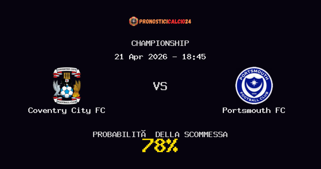 Coventry City FC vs Portsmouth FC Pronostici - Championship - IL CONSIGLIO
