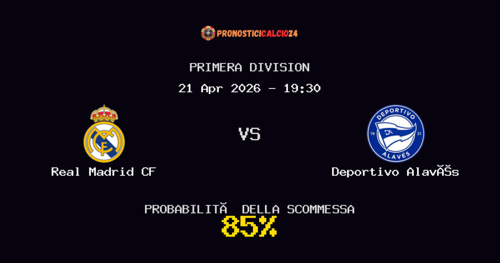 Real Madrid CF vs Deportivo Alavés Pronostici - Primera Division - IL CONSIGLIO