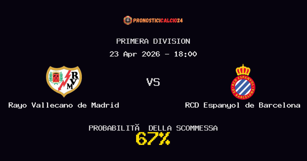 Rayo Vallecano de Madrid vs RCD Espanyol de Barcelona Pronostici - Primera Division - IL CONSIGLIO