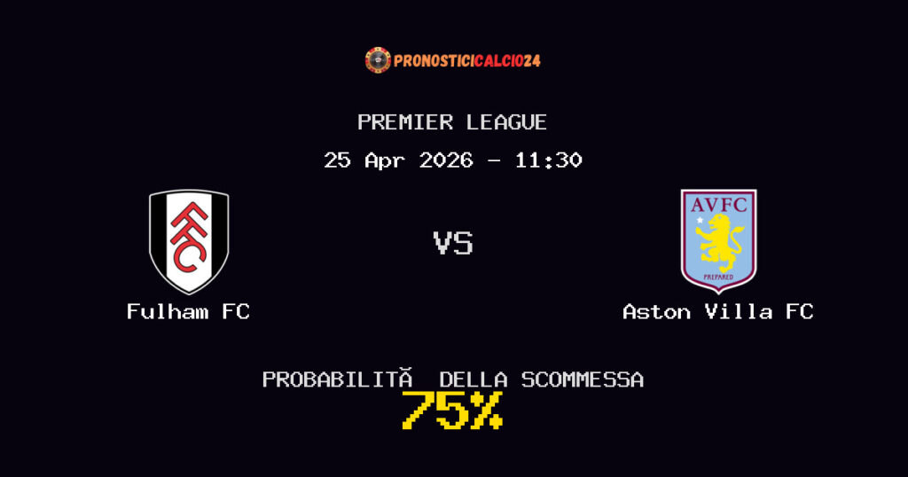 Fulham FC vs Aston Villa FC Pronostici - Premier League - IL CONSIGLIO